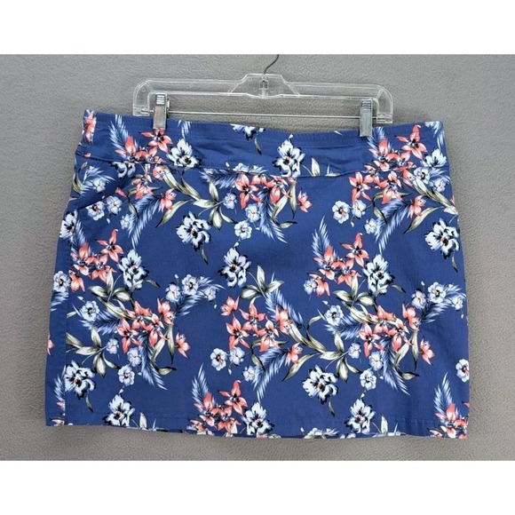 Mario Serrani Women's Plus Athletic Pull On Skort Skirt Floral Pockets‎ Size 2XL - Picture 1 of 11